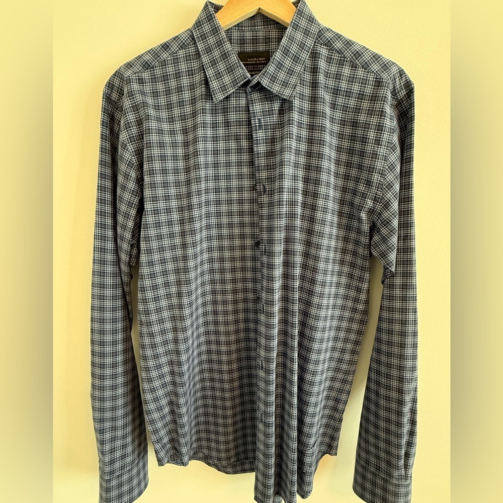 Zara Blue Casual Button Down Shirt